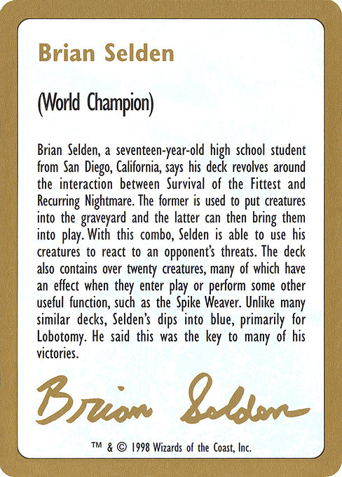 Brian Selden Bio