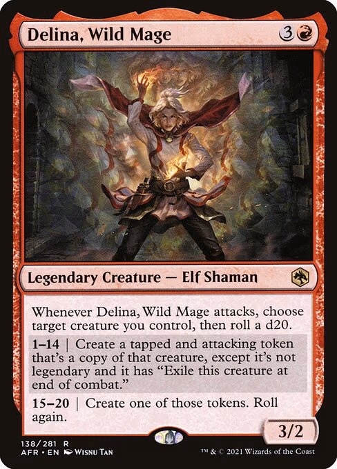 Delina, Wild Mage trading card