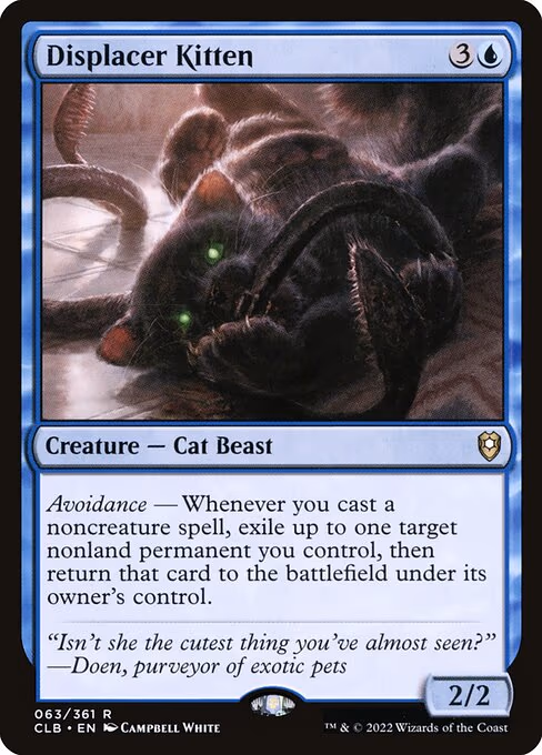 Displacer Kitten trading card