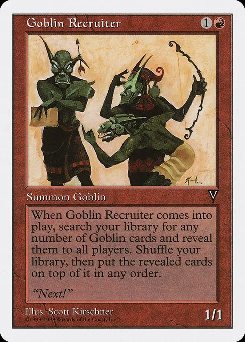Goblin Recruiter trading card