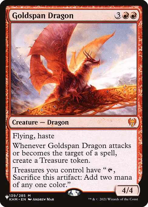 Goldspan Dragon trading card