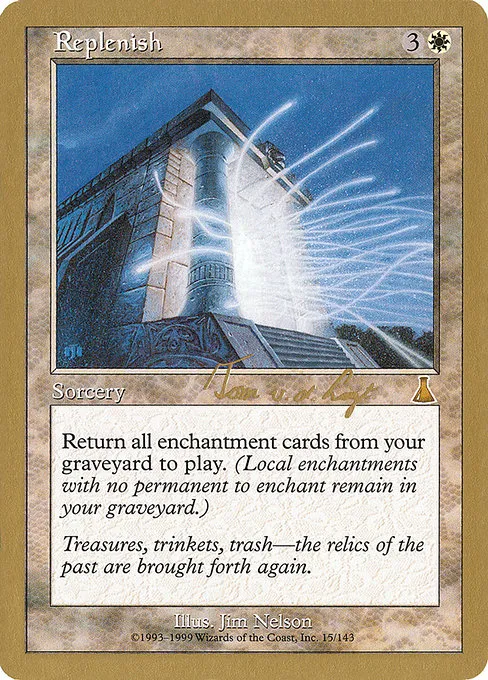 Replenish trading card