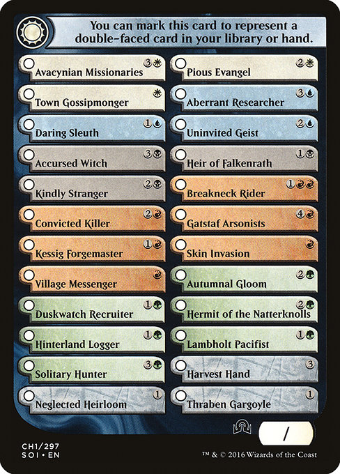 Shadows Over Innistrad Checklist 1