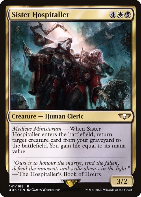 Sister Hospitaller trading card
